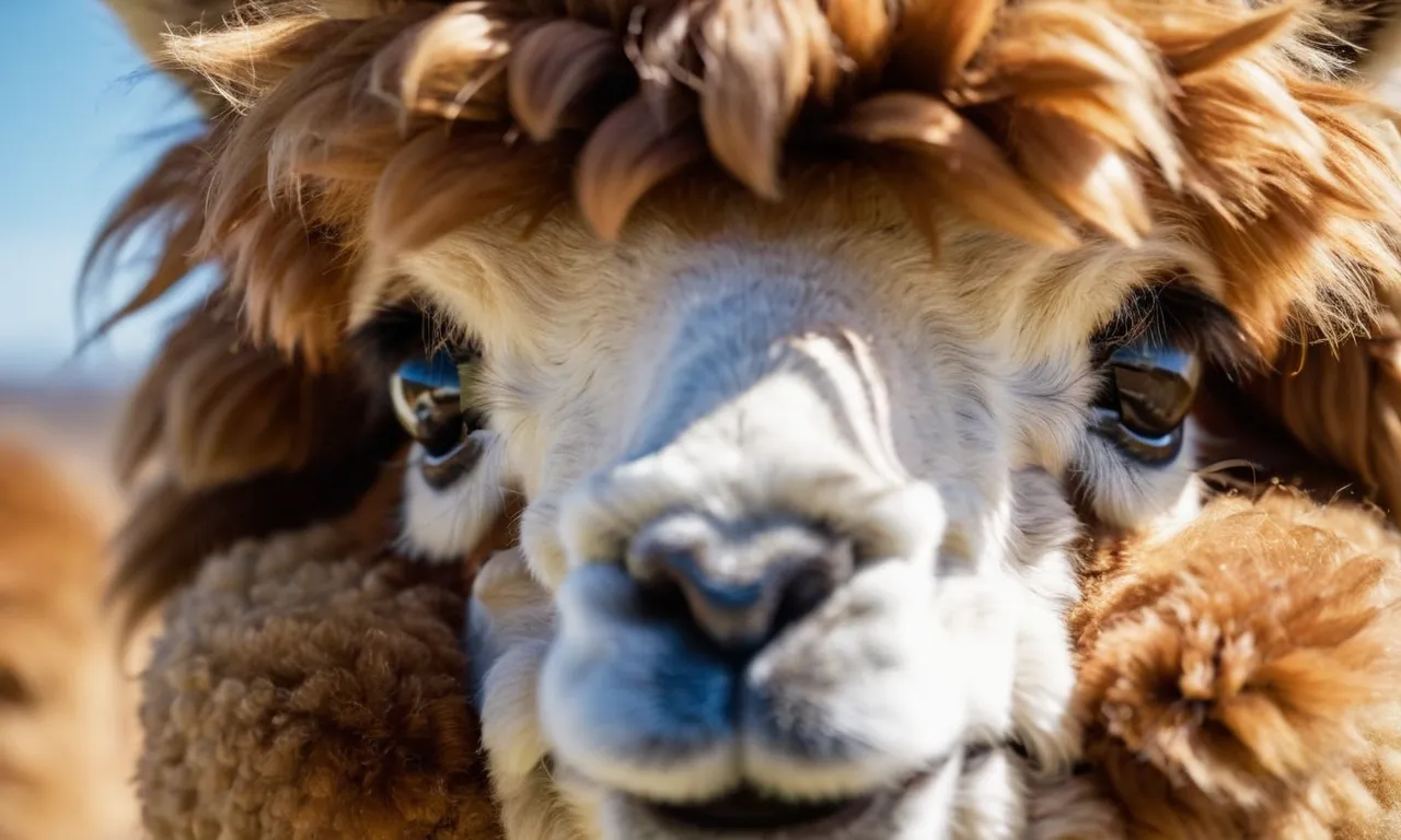 A close-up shot capturing the adorable face of the best alpaca stuffed animal, showcasing its soft, fluffy fur and endearing expression, ready to bring joy and comfort to anyone who embraces it.