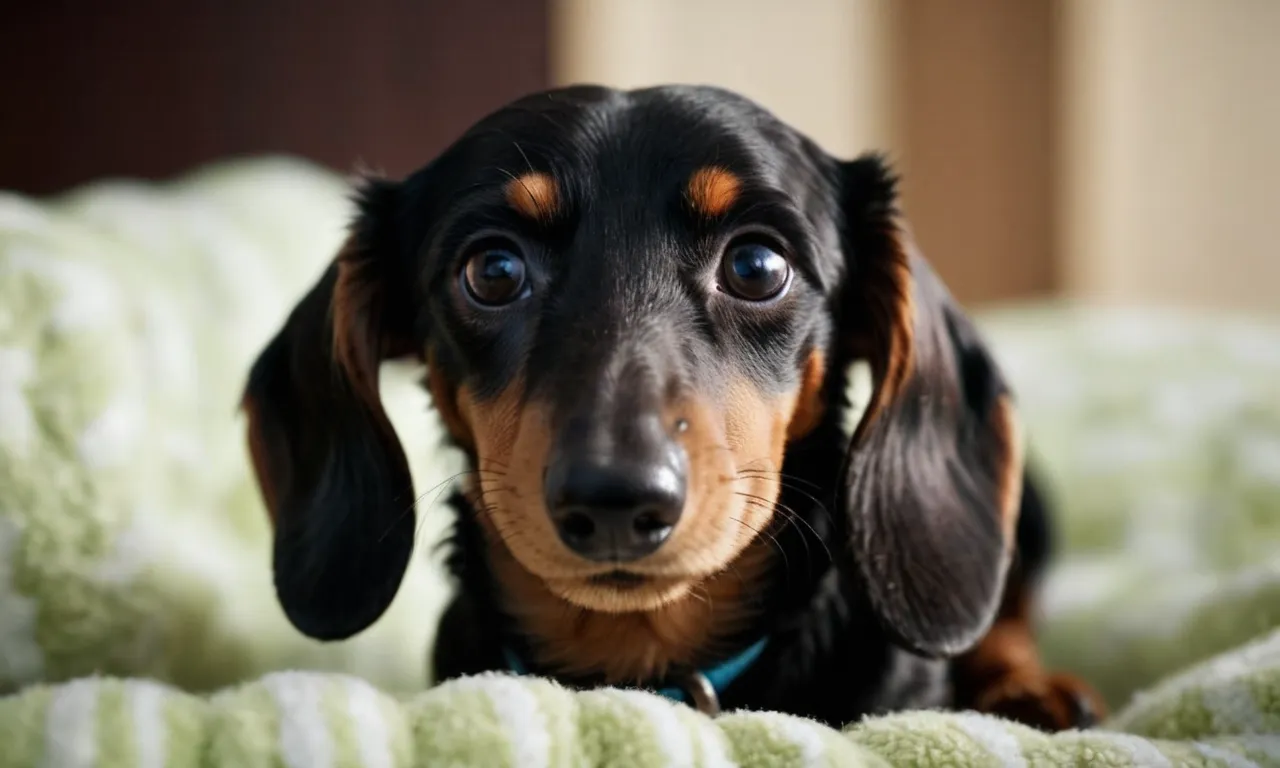 A close-up photograph showcasing a cuddly, lifelike dachshund stuffed animal, with its adorable floppy ears, glossy eyes, and soft fur, capturing the essence of the best dachshund companion.