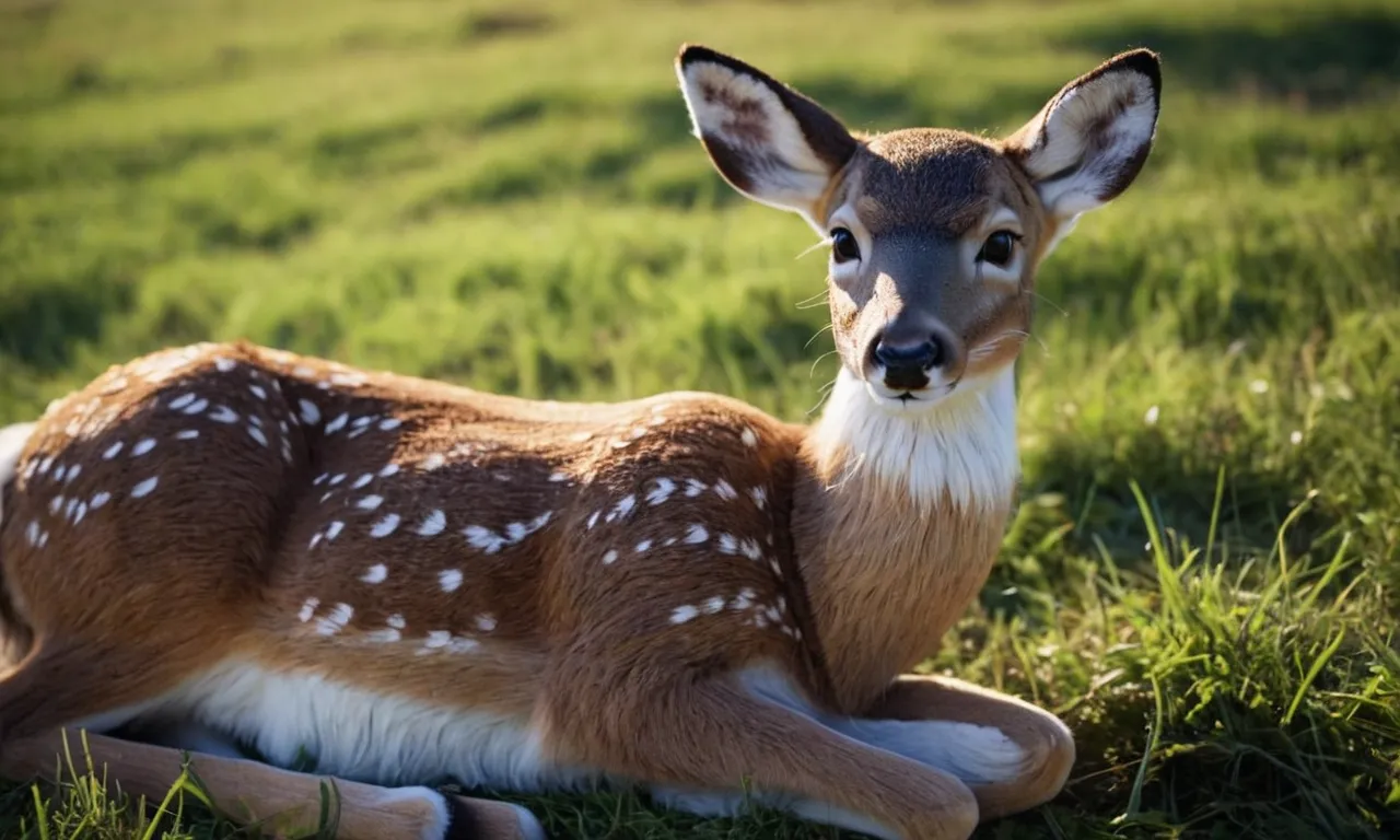 A close-up photo showcasing a meticulously crafted deer stuffed animal, with lifelike features, soft fur, and realistic eyes, making it the perfect companion for nature enthusiasts and animal lovers.