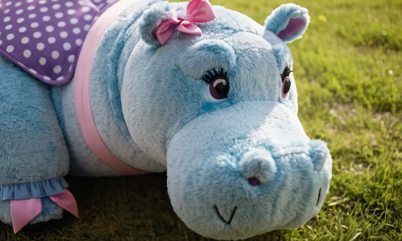 A close-up shot of a plush hippo stuffed animal, featuring intricate details and a soft, cuddly texture, making it the perfect companion for both children and adults seeking the best hippo stuffed animal.