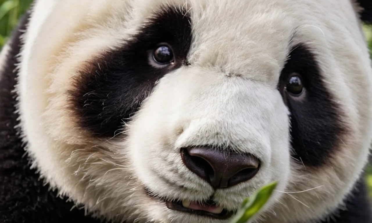 A close-up shot of a fluffy panda bear stuffed animal, its black and white fur meticulously crafted, showcasing its adorable round eyes and gentle smile, truly the best companion for panda enthusiasts.