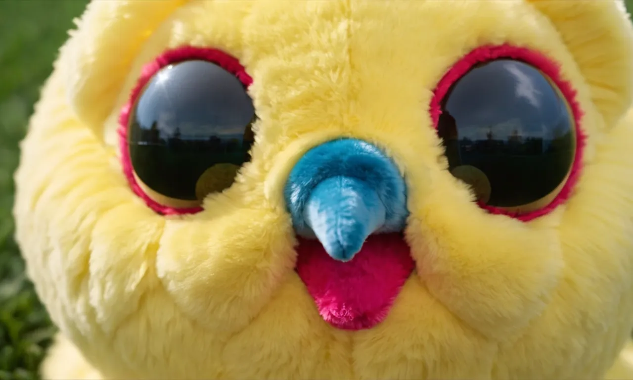 A close-up shot capturing the adorable details of a high-quality peep stuffed animal, showcasing its vibrant colors, soft texture, and perfect craftsmanship, making it the best choice for cuddling and companionship.