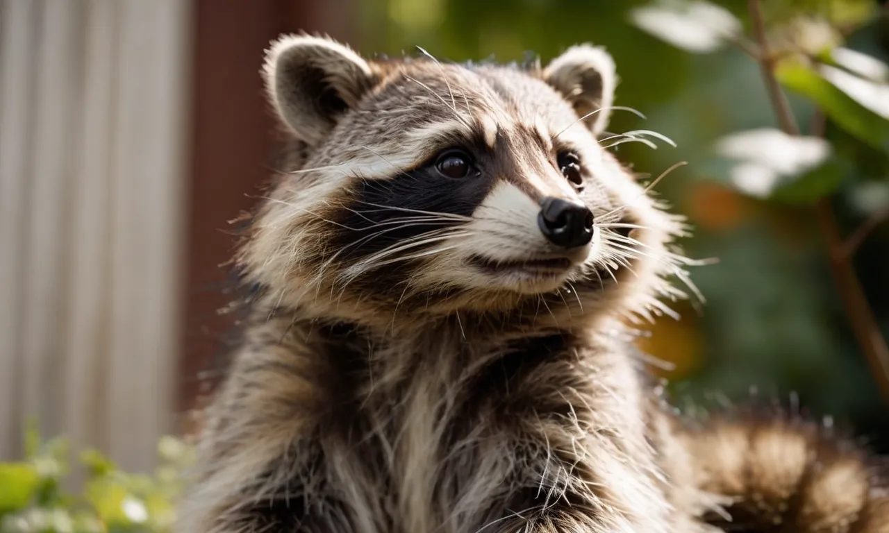 A close-up photograph capturing the intricate details of a lifelike raccoon stuffed animal, flawlessly crafted with soft fur, expressive eyes, and adorable paws.