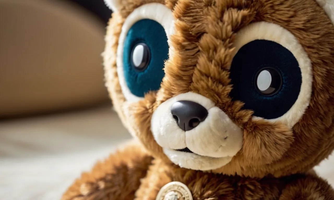 A close-up photograph capturing the intricate detailing and flawless stitching of a beautifully crafted stuffed animal, showcasing its superior quality